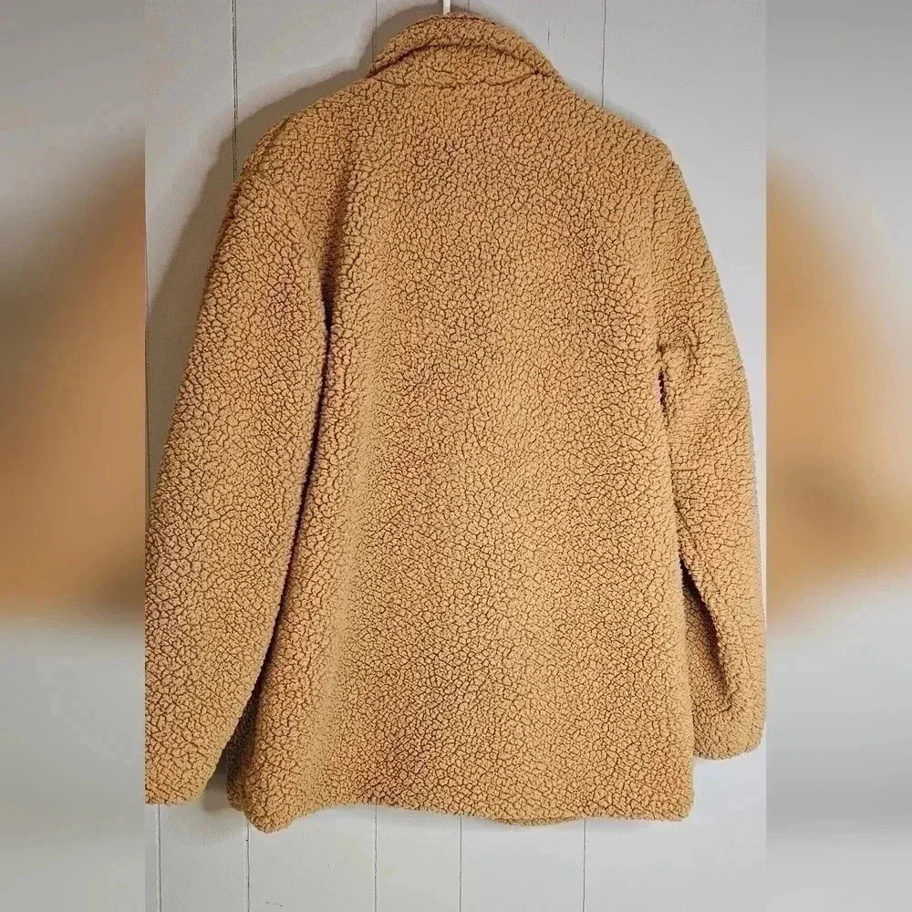 Teddy Bear Tan Cozy Thick Soft Fleece Coat, XL - Picture 2 of 7